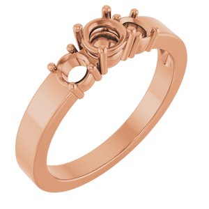 18K Rose Gold 4.4 mm Round Ring Mounting – image 2