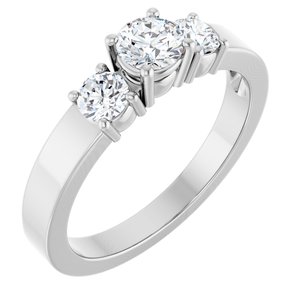 Continuum Sterling Silver 4.4 mm Round Ring Mounting
