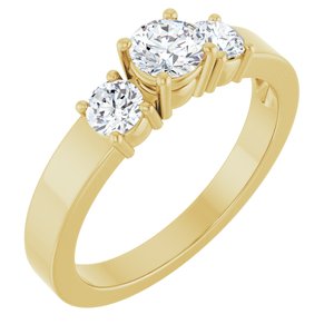 18K Yellow Gold 4.4 mm Round Ring Mounting