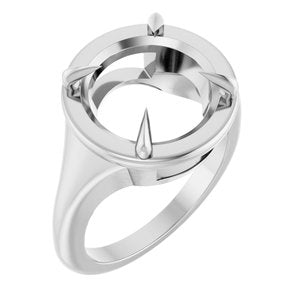 Sterling Silver 12 mm Round Ring Mounting – image 2