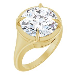 10K Yellow Gold 12 mm Round Ring Mounting