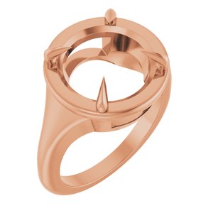 14K Rose Gold 12 mm Round Ring Mounting – image 2