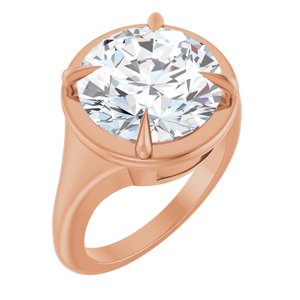 14K Rose Gold 12 mm Round Ring Mounting