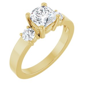 10K Yellow Gold 6x6 mm Cushion Ring Mounting