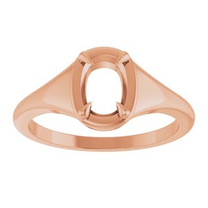 14K Rose Gold 7x5 mm Elongated Cushion Ring Mounting – image 6