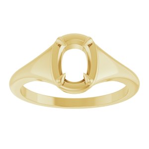 10K Yellow Gold 7x5 mm Elongated Cushion Ring Mounting – image 6