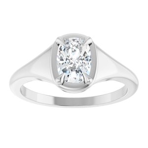 14K X1 White Gold 7x5 mm Elongated Cushion Ring Mounting – image 5