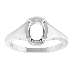14K White Gold 7x5 mm Elongated Cushion Ring Mounting – image 6