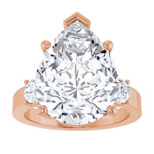 18K Rose Gold 16x12 mm Pear Ring Mounting – image 5