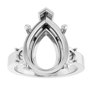 Platinum 16x12 mm Pear Ring Mounting – image 6