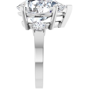 14K White Gold 16x12 mm Pear Ring Mounting – image 7
