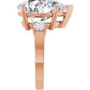 18K Rose Gold 16x12 mm Pear Ring Mounting – image 7
