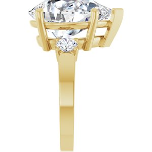 10K Yellow Gold 16x12 mm Pear Ring Mounting – image 7