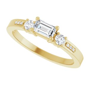 10K Yellow Gold 5x3 mm Emerald Ring Mounting – image 8