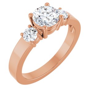 14K Rose Gold 6 mm Round Ring Mounting