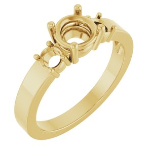 14K Yellow Gold 6 mm Round Ring Mounting – image 2