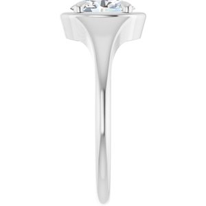 14K White Gold 7.5x5.5 mm Oval Ring Mounting – image 7