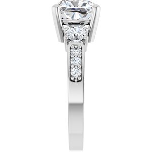 10K White Gold 8x8 mm Cushion Ring Mounting – image 7