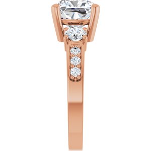 14K Rose Gold 8x8 mm Cushion Ring Mounting – image 7