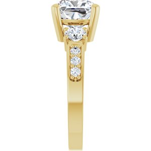 18K Yellow Gold 8x8 mm Cushion Ring Mounting – image 7