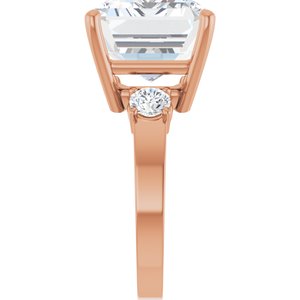10K Rose Gold 16x12 mm Emerald Ring Mounting – image 7