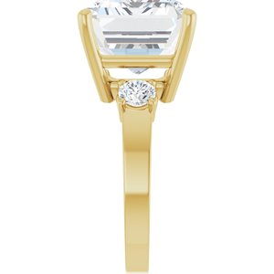18K Yellow Gold 16x12 mm Emerald Ring Mounting – image 7