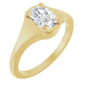 18K Yellow Gold 7x5 mm Elongated Cushion Ring Mounting