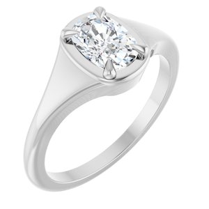 Continuum Sterling Silver 7x5 mm Elongated Cushion Ring Mounting