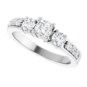 10K White Gold 4x4 mm Cushion Ring Mounting – image 8