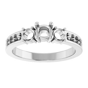 10K White Gold 4x4 mm Cushion Ring Mounting – image 6