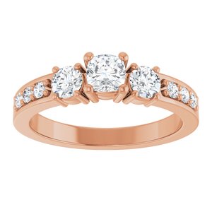 10K Rose Gold 4x4 mm Cushion Ring Mounting – image 5