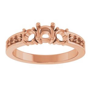 10K Rose Gold 4x4 mm Cushion Ring Mounting – image 6