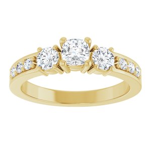 10K Yellow Gold 4x4 mm Cushion Ring Mounting – image 5