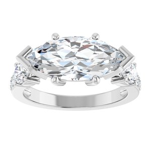 Sterling Silver 15x7 mm Marquise Ring Mounting – image 5