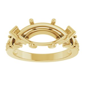 18K Yellow Gold 15x7 mm Marquise Ring Mounting – image 6