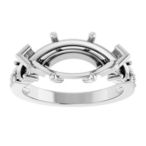 Sterling Silver 15x7 mm Marquise Ring Mounting – image 6