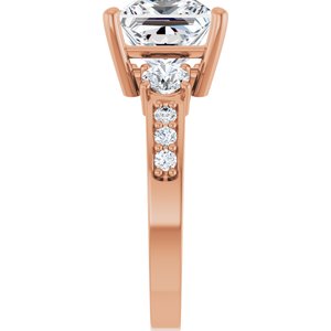 10K Rose Gold 8x8 mm Square Ring Mounting – image 7