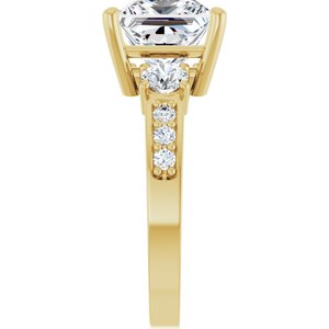10K Yellow Gold 8x8 mm Square Ring Mounting – image 7