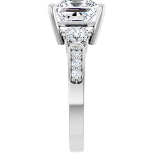 10K White Gold 8x8 mm Square Ring Mounting – image 7