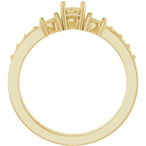 14K Yellow Gold 4.1 mm Round Ring Mounting – image 4