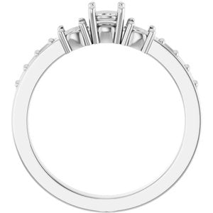 14K X1 White Gold 4.1 mm Round Ring Mounting – image 4