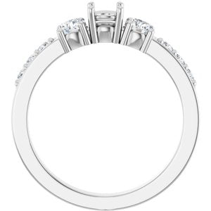 14K White Gold 4.1 mm Round 1/2 CTW Lab-Grown Diamond Semi-Set Ring – image 4