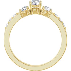 14K Yellow Gold 4.1 mm Round 1/2 CTW Natural Diamond Semi-Set Ring – image 3
