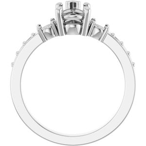 10K White Gold 8.5x5.5 mm Pear Ring Mounting – image 4
