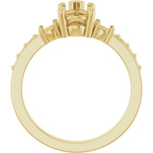 18K Yellow Gold 8.5x5.5 mm Pear Ring Mounting – image 4