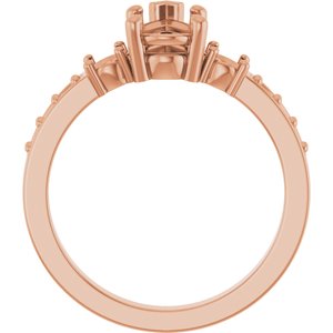 14K Rose Gold 8.5x5.5 mm Pear Ring Mounting – image 4