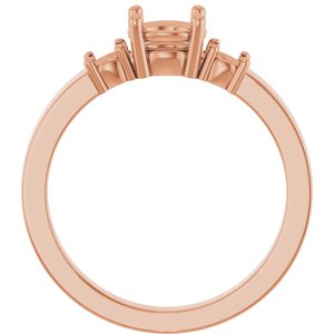 10K Rose Gold 5.8 mm Round Ring Mounting – image 4