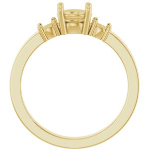 10K Yellow Gold 5.8 mm Round Ring Mounting – image 4