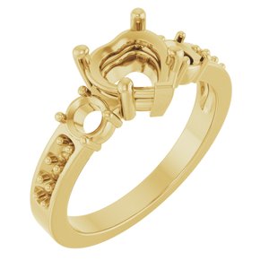 10K Yellow Gold 7x7 mm Heart Ring Mounting – image 2