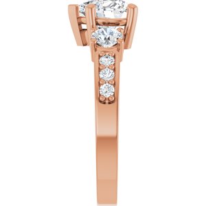 10K Rose Gold 7x7 mm Heart Ring Mounting – image 7